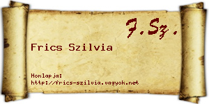 Frics Szilvia névjegykártya