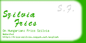 szilvia frics business card